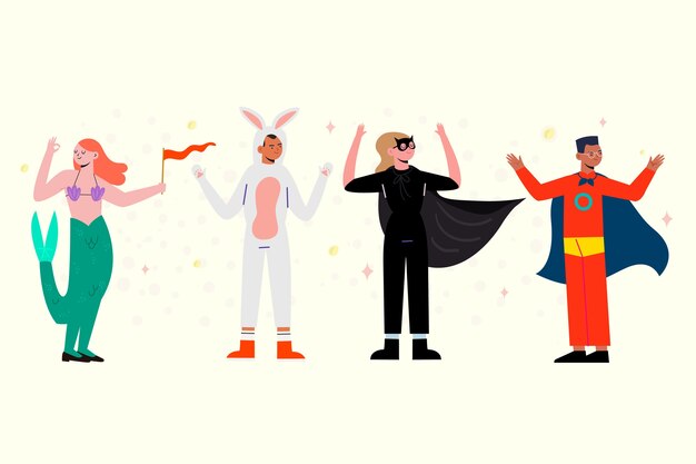 Carnival dancers collection illustration