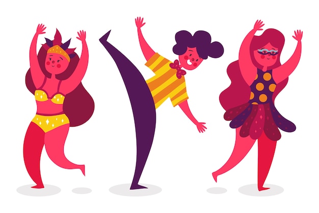 Free vector carnival dancers collection