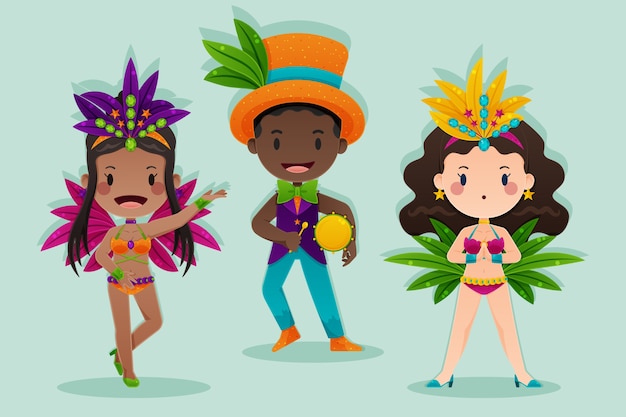 Free vector carnival dancers collection