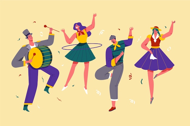 Free vector carnival dancers collection