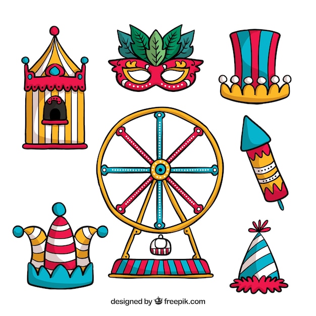 Free vector carnival elements collection