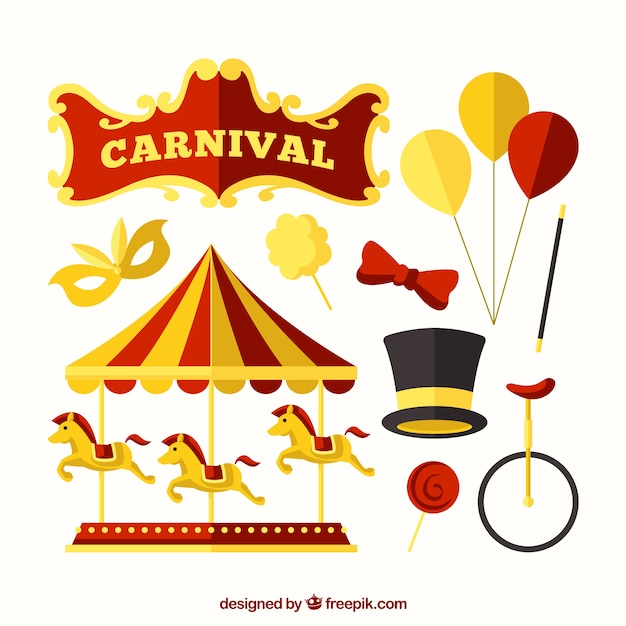 Free vector carnival elements collection