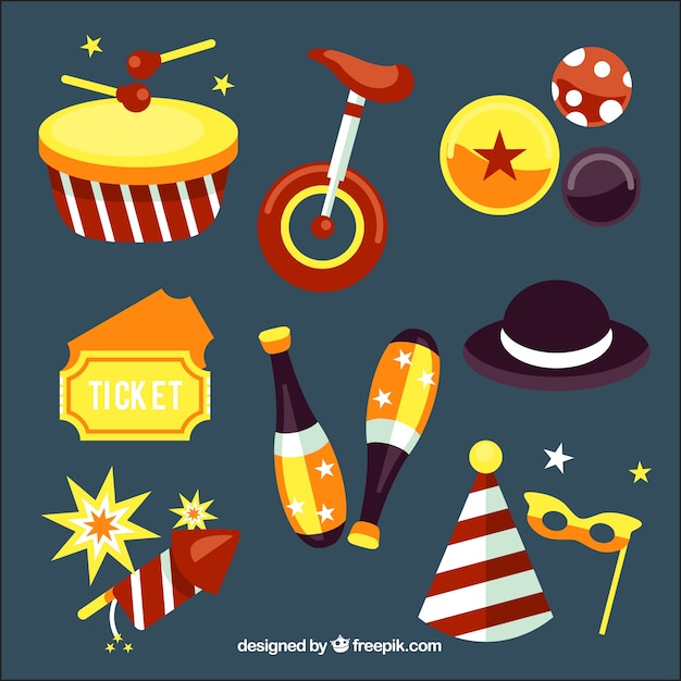 Free vector carnival elements pack