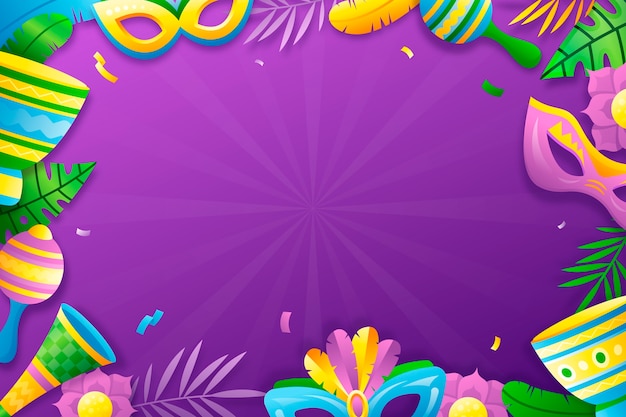 Free vector carnival gradient brazilian carnival background