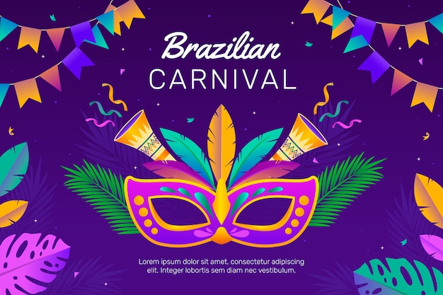 Carnival gradient brazilian carnival background