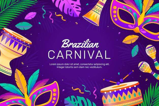 Free vector carnival gradient brazilian carnival background