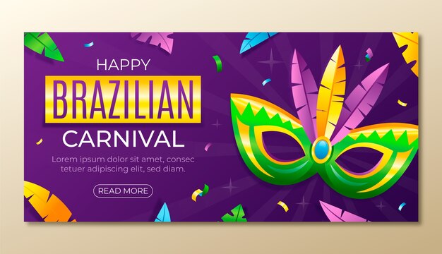 carnival gradient brazilian carnival horizontal banner template