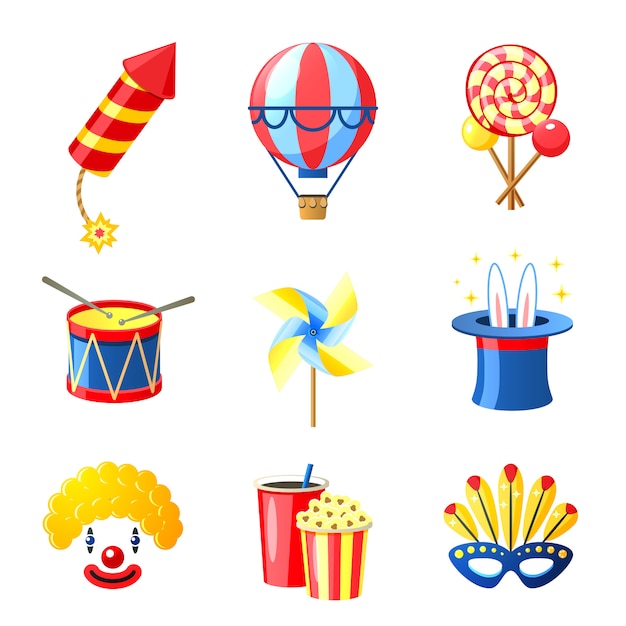 Carnival icons set