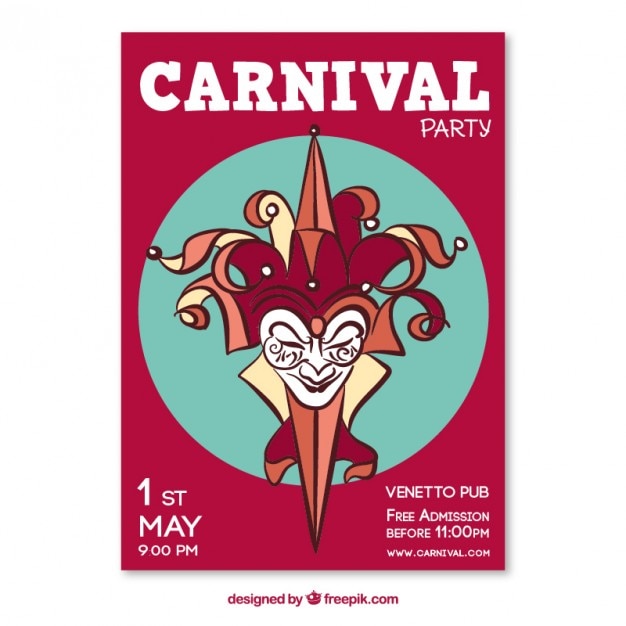 Free vector carnival jester poster