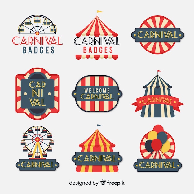 Бесплатное векторное изображение Коллекция карнавальных этикеток