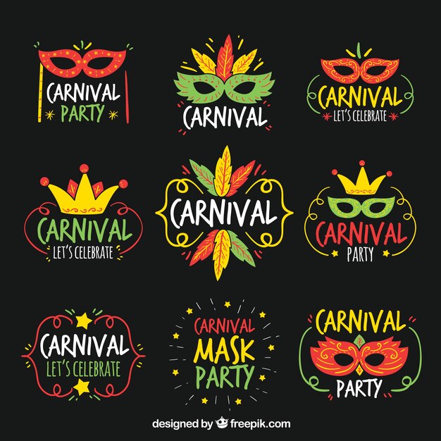 Carnival label set