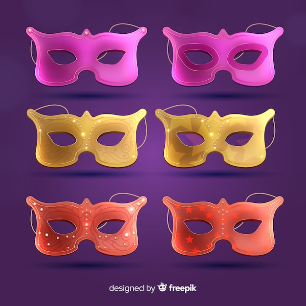 Free vector carnival mask collection