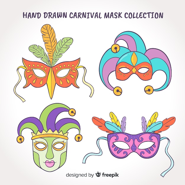 Free vector carnival mask collection