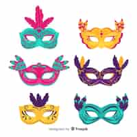 Free vector carnival mask collection