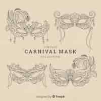 Free vector carnival mask collection