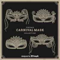 Free vector carnival mask collection