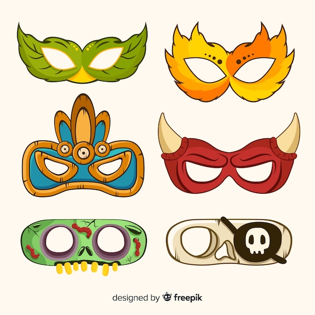 Free vector carnival mask collection