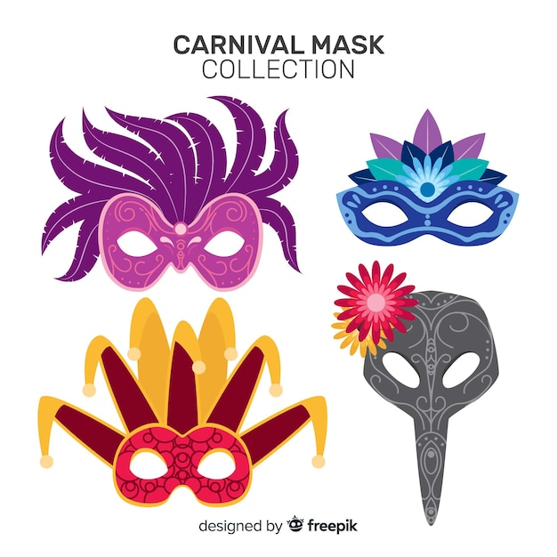 Free vector carnival mask collection