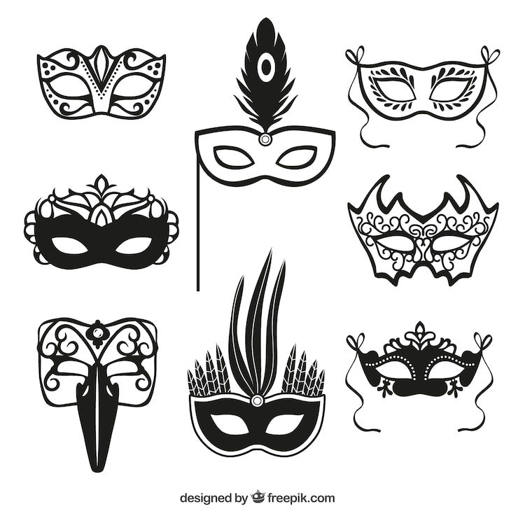 Free Vector carnival mask icons
