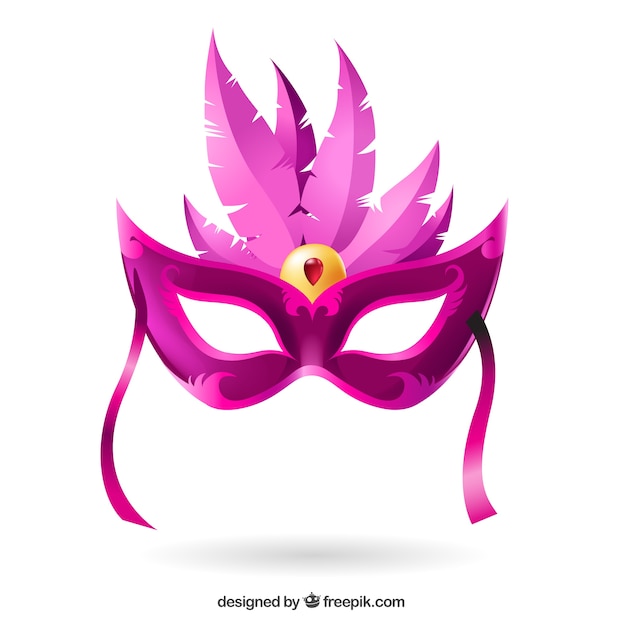 Free vector carnival mask in pink tones