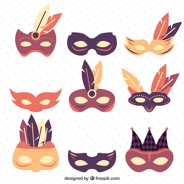 Free vector carnival mask set