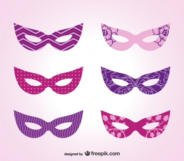 Free vector carnival masks collection