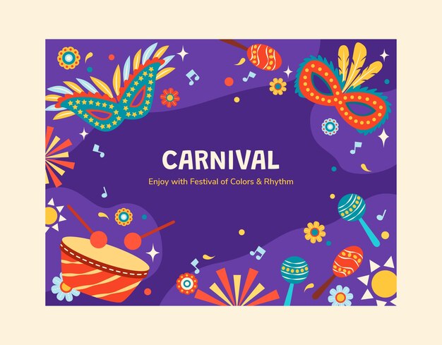 Free vector carnival party and celebration photocall template