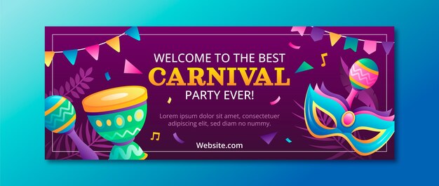 carnival party and celebration social media cover template