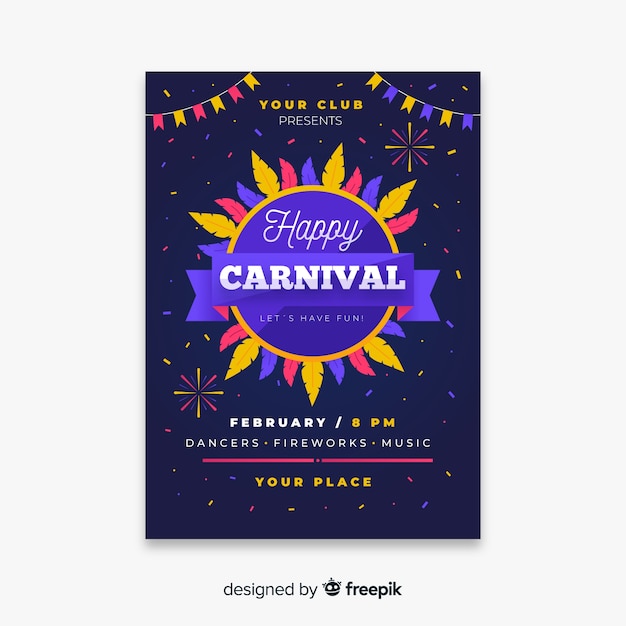 Free vector carnival party flyer template