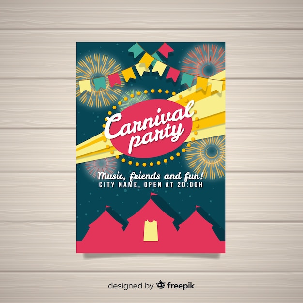 Free vector carnival party flyer template