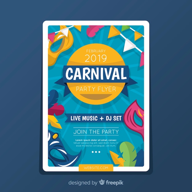 Carnival party flyer template