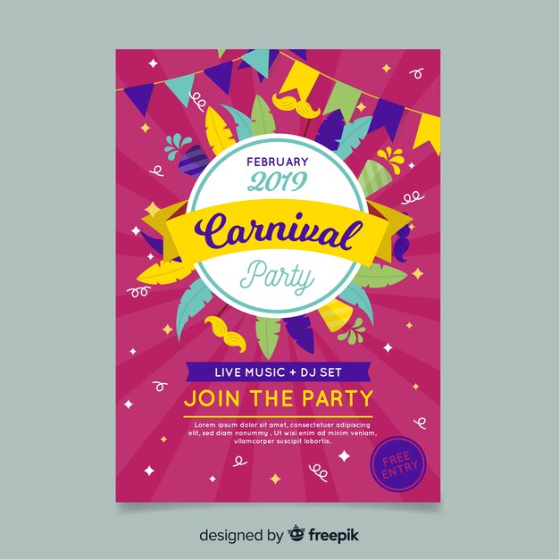 Carnival party flyer template