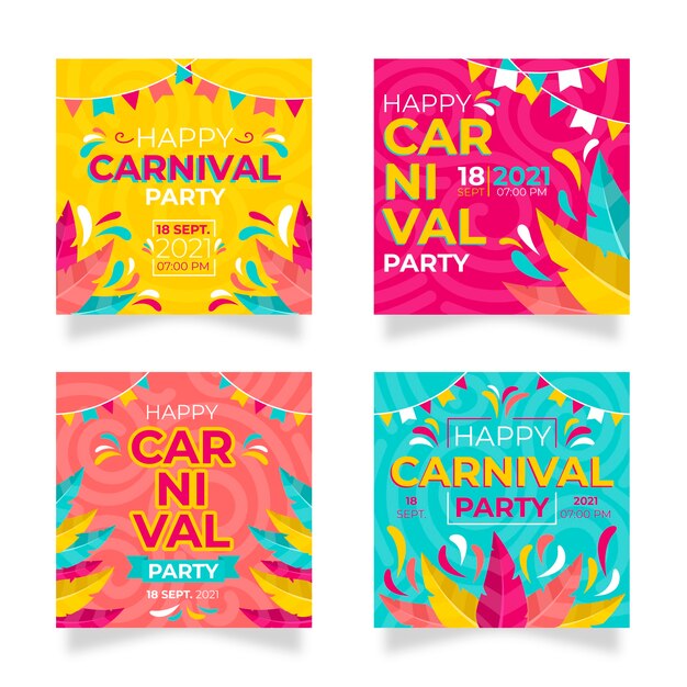 Carnival party instagram post set