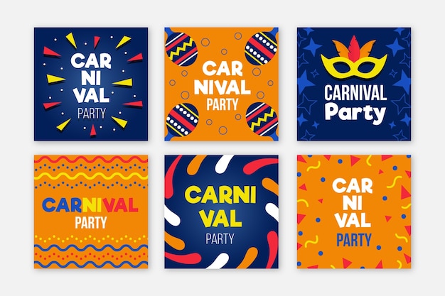 Carnival party instagram posts collection