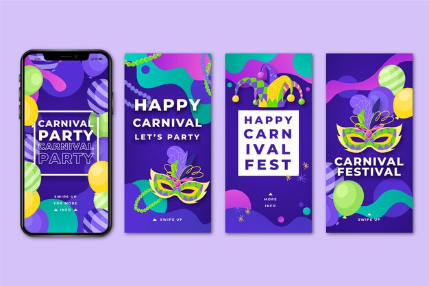 Carnival party instagram stories collection