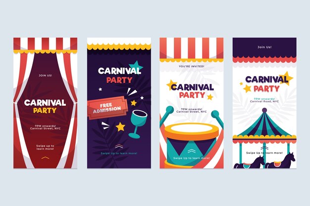 Carnival party instagram stories collection