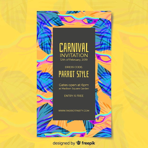 Carnival party invitation