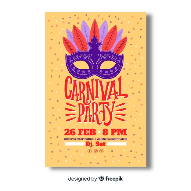 Free vector carnival party poster tempalte