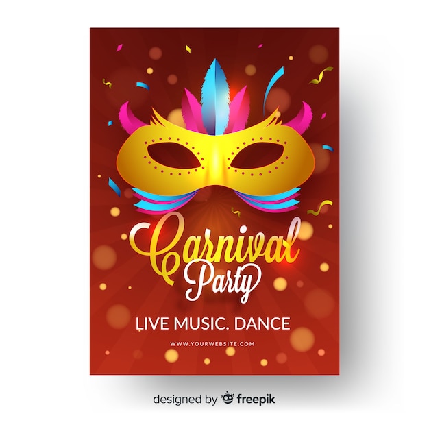 Free vector carnival party poster tempalte