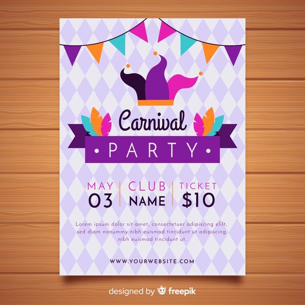 carnival party poster tempalte