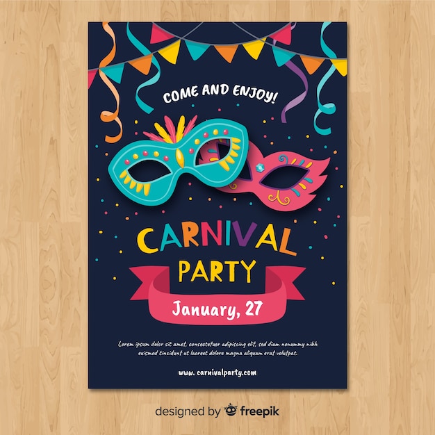 Плакат с карнавальной вечеринкой tempalte