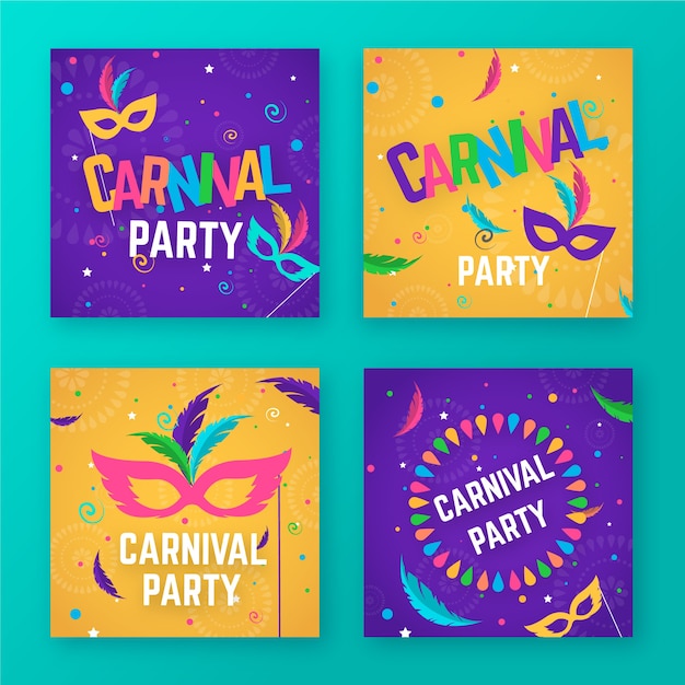 Carnival party posts collection