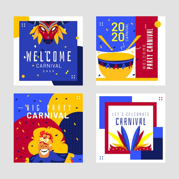 Tema festa di carnevale per post di instagram