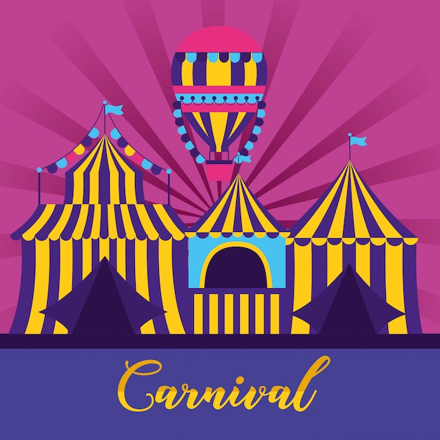 Free vector carnival tent air balloon