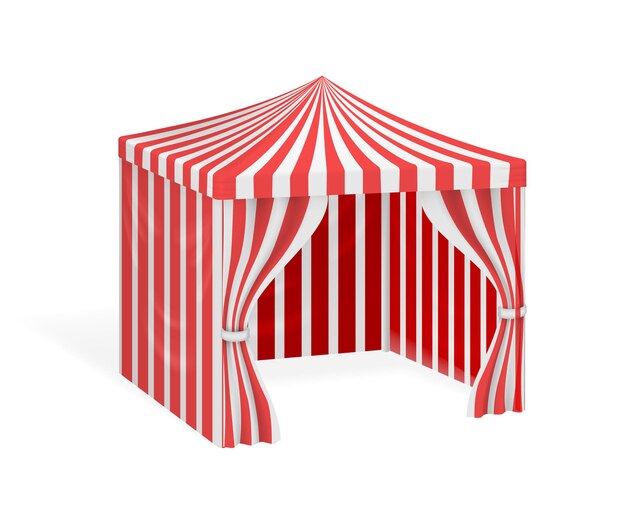 Carnival tent for outdoor party event. striped marquee for circus.