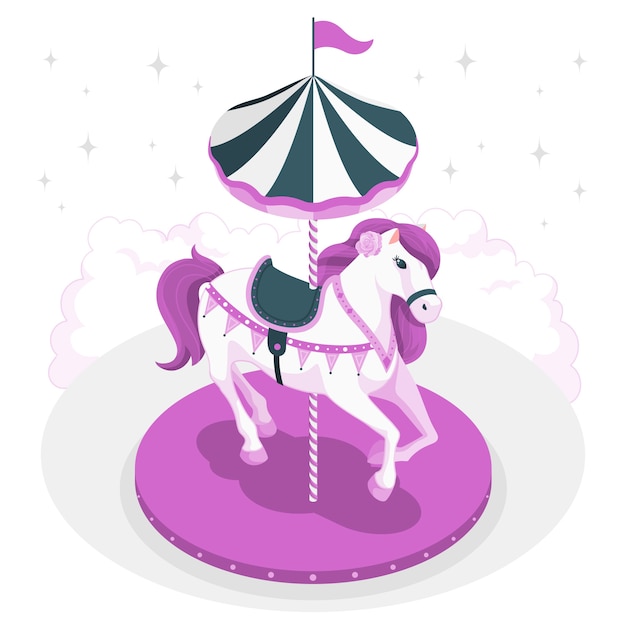 Carousel horse concept illustration