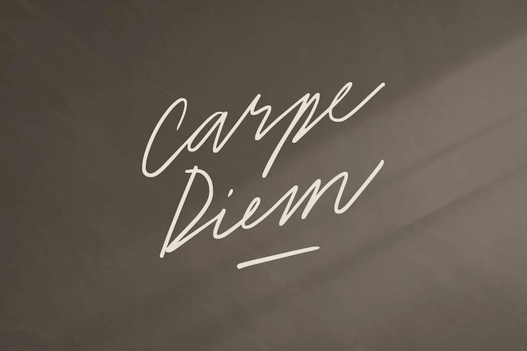 Бесплатный Вектор carpe diem на черном фоне вектор