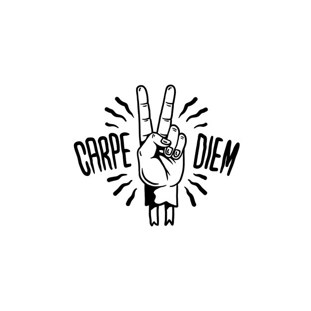 Carpe diem motivational illustration vector