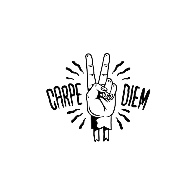 Carpe diem motivational illustration vector