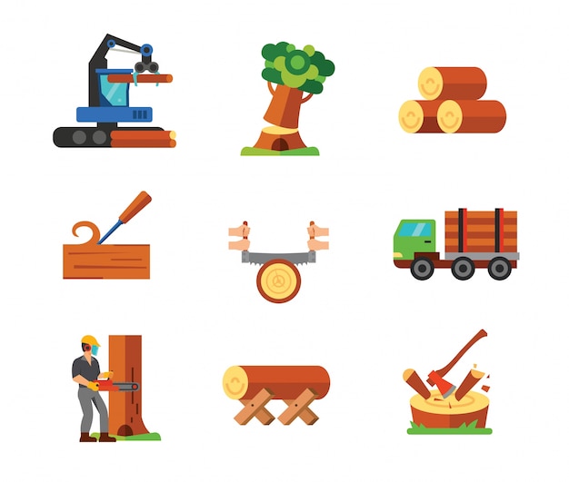 Free vector carpentry icon collection